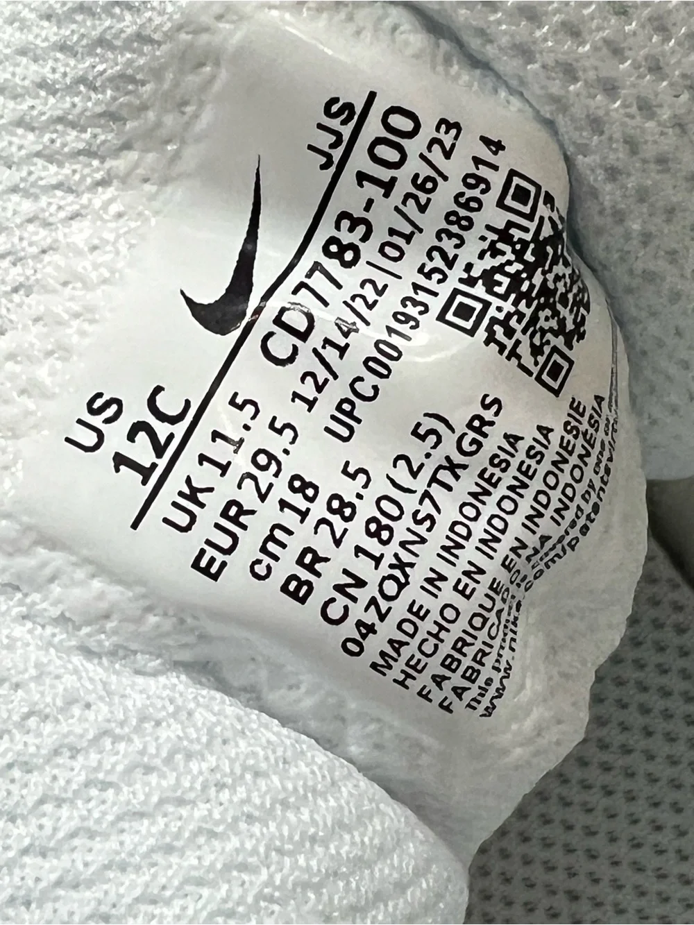 Nike Court Borough Mid 2 'Triple White Size 12c
